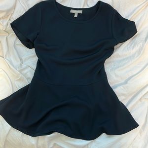 navy peplum blouse !